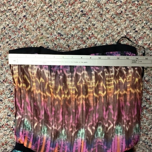 BCBGMaxAzria Taja Pleated Multicolored Batik Print Strapless Mini Dress Size S - Picture 10 of 12